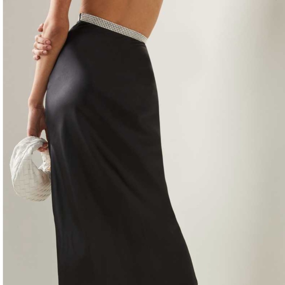 NWT - Michael Lo Sordo Stellers Bias Maxi Black Silk Skirt (Australia 6) - Picture 2 of 15